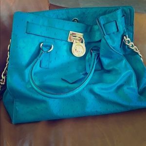 Michael Kors Hamilton Handbag - reptile embossed